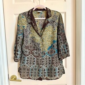 Brown and blue Nicola top